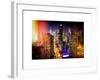 Instants of NY Series - View of Skyscrapers of Times Square and 42nd Street at Night-Philippe Hugonnard-Framed Art Print