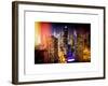 Instants of NY Series - View of Skyscrapers of Times Square and 42nd Street at Night-Philippe Hugonnard-Framed Art Print