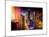 Instants of NY Series - View of Skyscrapers of Times Square and 42nd Street at Night-Philippe Hugonnard-Mounted Art Print