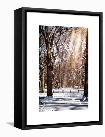 Instants of NY Series - Winter Snow in Central Park-Philippe Hugonnard-Framed Stretched Canvas