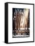 Instants of NY Series - Winter Snow with Street Lamp in Central Park View-Philippe Hugonnard-Framed Stretched Canvas