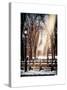 Instants of NY Series - Winter Snow with Street Lamp in Central Park View-Philippe Hugonnard-Stretched Canvas