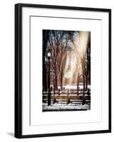 Instants of NY Series - Winter Snow with Street Lamp in Central Park View-Philippe Hugonnard-Framed Art Print