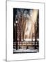 Instants of NY Series - Winter Snow with Street Lamp in Central Park View-Philippe Hugonnard-Mounted Art Print