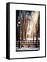 Instants of NY Series - Winter Snow with Street Lamp in Central Park View-Philippe Hugonnard-Framed Stretched Canvas