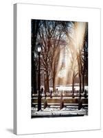 Instants of NY Series - Winter Snow with Street Lamp in Central Park View-Philippe Hugonnard-Stretched Canvas