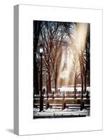 Instants of NY Series - Winter Snow with Street Lamp in Central Park View-Philippe Hugonnard-Stretched Canvas