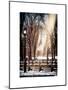 Instants of NY Series - Winter Snow with Street Lamp in Central Park View-Philippe Hugonnard-Mounted Art Print