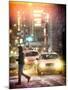 Instants of NY Series - Yellow Taxis at Times Square during a Snowstorm by Night-Philippe Hugonnard-Mounted Photographic Print