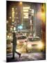 Instants of NY Series - Yellow Taxis at Times Square during a Snowstorm by Night-Philippe Hugonnard-Mounted Photographic Print
