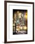 Instants of NY Series - Yellow Taxis at Times Square during a Snowstorm by Night-Philippe Hugonnard-Framed Art Print