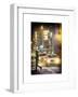 Instants of NY Series - Yellow Taxis at Times Square during a Snowstorm by Night-Philippe Hugonnard-Framed Art Print