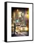 Instants of NY Series - Yellow Taxis at Times Square during a Snowstorm by Night-Philippe Hugonnard-Framed Stretched Canvas