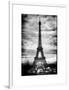 Instants of Paris B&W Series - Eiffel Tower, Paris, France - White Frame and Full Format-Philippe Hugonnard-Framed Art Print