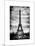 Instants of Paris B&W Series - Eiffel Tower, Paris, France - White Frame and Full Format-Philippe Hugonnard-Mounted Art Print