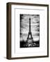 Instants of Paris B&W Series - Eiffel Tower, Paris, France - White Frame and Full Format-Philippe Hugonnard-Framed Art Print