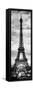 Instants of Paris B&W Series - Eiffel Tower, Paris, France-Philippe Hugonnard-Framed Stretched Canvas