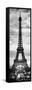 Instants of Paris B&W Series - Eiffel Tower, Paris, France-Philippe Hugonnard-Framed Stretched Canvas