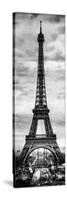 Instants of Paris B&W Series - Eiffel Tower, Paris, France-Philippe Hugonnard-Stretched Canvas