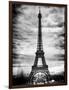 Instants of Paris B&W Series - Eiffel Tower, Paris, France-Philippe Hugonnard-Framed Art Print