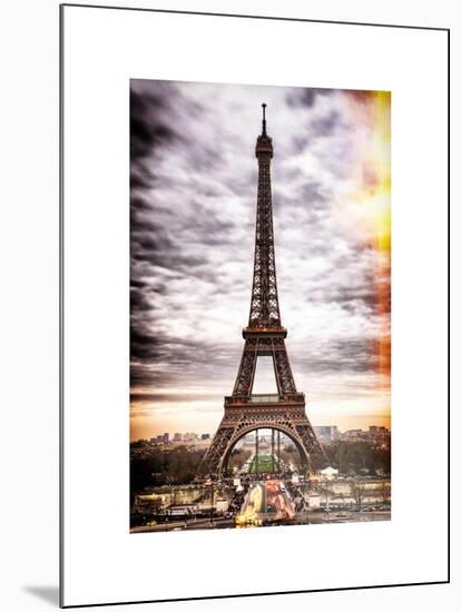 Instants of Paris Series - Eiffel Tower, Paris, France - White Frame and Full Format-Philippe Hugonnard-Mounted Art Print