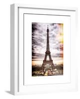 Instants of Paris Series - Eiffel Tower, Paris, France - White Frame and Full Format-Philippe Hugonnard-Framed Art Print