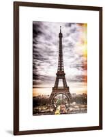 Instants of Paris Series - Eiffel Tower, Paris, France - White Frame and Full Format-Philippe Hugonnard-Framed Art Print