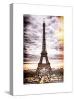 Instants of Paris Series - Eiffel Tower, Paris, France - White Frame and Full Format-Philippe Hugonnard-Stretched Canvas