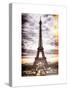 Instants of Paris Series - Eiffel Tower, Paris, France - White Frame and Full Format-Philippe Hugonnard-Stretched Canvas