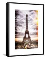 Instants of Paris Series - Eiffel Tower, Paris, France - White Frame and Full Format-Philippe Hugonnard-Framed Stretched Canvas