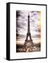 Instants of Paris Series - Eiffel Tower, Paris, France - White Frame and Full Format-Philippe Hugonnard-Framed Stretched Canvas