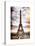 Instants of Paris Series - Eiffel Tower, Paris, France - White Frame and Full Format-Philippe Hugonnard-Stretched Canvas