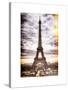 Instants of Paris Series - Eiffel Tower, Paris, France - White Frame and Full Format-Philippe Hugonnard-Stretched Canvas
