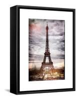 Instants of Paris Series - Eiffel Tower, Paris, France - White Frame and Full Format-Philippe Hugonnard-Framed Stretched Canvas