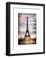 Instants of Paris Series - Eiffel Tower, Paris, France - White Frame and Full Format-Philippe Hugonnard-Framed Art Print