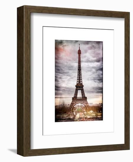 Instants of Paris Series - Eiffel Tower, Paris, France - White Frame and Full Format-Philippe Hugonnard-Framed Art Print