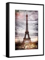 Instants of Paris Series - Eiffel Tower, Paris, France - White Frame and Full Format-Philippe Hugonnard-Framed Stretched Canvas