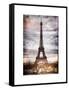 Instants of Paris Series - Eiffel Tower, Paris, France - White Frame and Full Format-Philippe Hugonnard-Framed Stretched Canvas