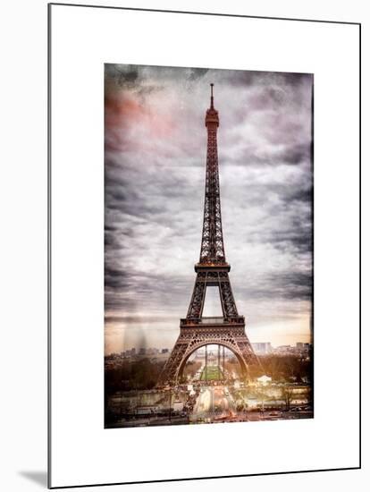 Instants of Paris Series - Eiffel Tower, Paris, France - White Frame and Full Format-Philippe Hugonnard-Mounted Art Print
