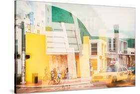 Instants of Series - Art Deco Architecture - Yellow Cab of Miami Beach - Florida - USA-Philippe Hugonnard-Stretched Canvas