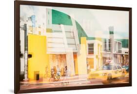 Instants of Series - Art Deco Architecture - Yellow Cab of Miami Beach - Florida - USA-Philippe Hugonnard-Framed Photographic Print