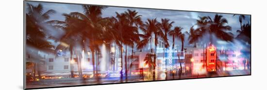 Instants of Series - Buildings Lit Up at Dusk - Ocean Drive - Miami Beach-Philippe Hugonnard-Mounted Photographic Print