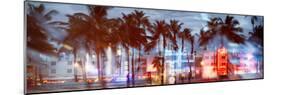 Instants of Series - Buildings Lit Up at Dusk - Ocean Drive - Miami Beach-Philippe Hugonnard-Mounted Photographic Print