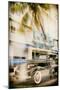 Instants of Series - Classic Antique Car of Art Deco District - Ocean Drive - Miami Beach-Philippe Hugonnard-Mounted Premium Photographic Print