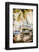 Instants of Series - Classic Antique Car of Art Deco District - Ocean Drive - Miami Beach-Philippe Hugonnard-Framed Photographic Print