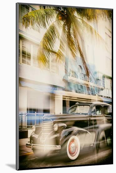 Instants of Series - Classic Antique Car of Art Deco District - Ocean Drive - Miami Beach-Philippe Hugonnard-Mounted Photographic Print