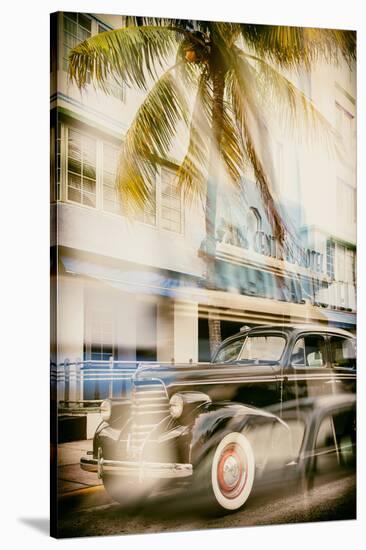 Instants of Series - Classic Antique Car of Art Deco District - Ocean Drive - Miami Beach-Philippe Hugonnard-Stretched Canvas