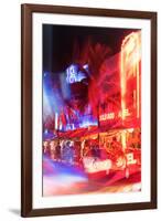 Instants of Series - Colorful Street Life at Night - Ocean Drive - Miami-Philippe Hugonnard-Framed Photographic Print