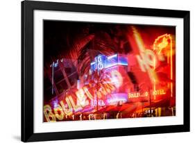 Instants of Series - Colorful Street Life at Night - Ocean Drive - Miami-Philippe Hugonnard-Framed Photographic Print