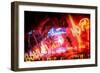 Instants of Series - Colorful Street Life at Night - Ocean Drive - Miami-Philippe Hugonnard-Framed Photographic Print